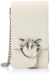 Pinko Love One Smart Veau, Accessoire de Voyage-Cache-Cou Femme, Z14o_Blanc Soie Argent Vieilli, 12