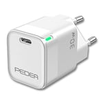 Pedea Mini Chargeur Rapide Double 30 W PD GaN Type C, Blanc