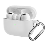 Apple Airpods Pro 2nd Gen (2022) Silikon Fodral med Karbinhake - Vit