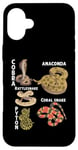 Coque pour iPhone 16 Plus Différents types de serpents pour les amateurs de serpents Reptile Zoo