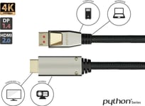 Gc M0216 - Displayport 1.4 Auf Hdmi 2.0 A Stecker, 1 M, Schwarz - Digital/Display/Video (Gc-M0216)