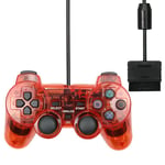 Contrôleur Filaire Pour Ps2 Shock Remote Pour Playstation 2 Console Controle Pour Sony Ps1/Ps2 Joypad Gamepad Mando Pour Enfants Cadeau, Rouge- Chine