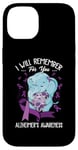 iPhone 14 I Will Remember You Alzheimer's Awareness Purple Elephant Case