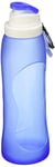 Silicone Bouteille d'eau S3 – Bouteille de 500 ml idéale pour le camping, la randonnée, le vélo, le sport, en plein air, sans BPA, approuvé par la FDA, respectueux de l'environnement, étanche (bleu)