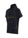 Speedo Short Sleeve Hooded Swim Poncho, Black/Yellow