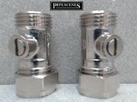 2 x 15mm x 1/2" Isolating Shut Off Valve with Flat Face for Tap Flexis Service