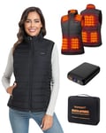 Topdot Gilet Chauffant Femme avec Batterie 7.4V 16000mAh, 8 Zones de Chauffage, Gilet Chauffant à 3 Niveaux de Température, Veste Chauffante pour le vélo, Camping, Travail en Extérieur