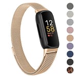 Vancle Strap compatible with Fitbit Inspire 3 Straps for Women Men, Stainless Steel Mesh Loop Adjustable Wristband Replacement Strap (Rose Gold)