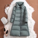 WEIYYY 2020 Nouveau Hiver Femmes Manteau en Duvet rembourré Chaud épais Longue Veste décontractée as Femme Ultra léger Pardessus Femme vêtements, Vert Clair, XXL