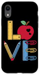 Coque pour iPhone XR Love Classroom Règle crayon Apple trombone