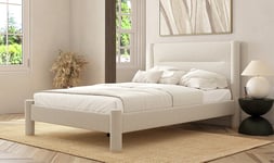 EA Habitat Vallero Luxe Superking Boucle Bed Frame - Cream Super King