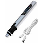 Ensoleille - Stylo de gravure en métal à contrôle de vitesse rechargeable 3.6v (argent)