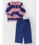 Puma Track Story Striped Set Flamingo Pink Blue Baby Girls 6-9 Months Tracksuit