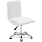 Tabouret avec dossier Tabouret de bureau Réglable 150 kg Blanc