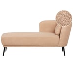 Chaise Longue À Droite En Tissu Bouclé Marron Clair Artheze