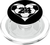 Soccer Number 24 Jersey Funny Soccer Heart Game Day PopSockets PopGrip for MagSafe