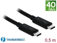 DeLock 84844 Thunderbolt 3 kabel 0,5m 40Gbps 100W Power Delivery USB C till USB C 4K UHD video svart