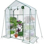 Serre de Jardin PE avec Étagères 3 Niveaux pour Légume Plante Fleur Bâche Renforcée 135g-m2 Protéger Vos Plantes 143x73x195cm