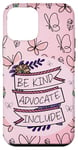 Coque pour iPhone 12 mini Pink Doodle Butterfly Be Kind Advocate Inclut Gness