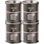 4x Paint Factory Black Iron Gate Gloss Tin Paint Fast Drying Exterior Use 300ml