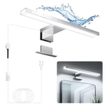 Hommie Lampe Miroir Pour Salle de Bain Avec Interrupteur Lampe 6000K Blanc Naturel 5W 500LM,IP44 Étanche,30CM Lampe Pour Maquillage Lavage, Lampe Murale Armoire