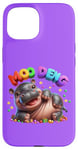 Coque pour iPhone 15 Adorable bébé hippopotame Moo Deng Merry Christmas Cheer