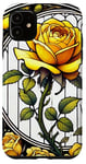 Coque pour iPhone 11 Rose jaune Illustration Roses jardinage art rosiers jardiniers