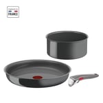 TEFAL INGENIO Renew Poêle 28cm, Casserole 18cm, Poignée, Induction, Céramique antiadhésive, Eco-conçue, Fabriqué en France L2609302