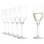 Stölzle_Lausitz Verres à Champagne Exquisit Lot de 6, 265ml – Flûtes Élegantes en Cristal Idéales pour Champagne, Prosecco & Vins Mousseux – Résistants au Lave-Vaisselle et aux Chocs