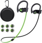 Casque Bluetooth sans Fil Sport,Ecouteur Bluetooth Sport,Bluetooth 5.3,Basses stéréo HD,Étanchéité IPX7 Écouteur Sport Adapté à la Course à Pied Cyclisme Fitness Bureau,Vert