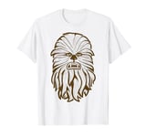 Star Wars Chewbacca Brown Outline Portrait T-Shirt