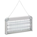 Outsunny Mosquito LED Killer Lamp 30 W Wall-mounted Insect Zapper, Steel-Grey