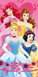 Disney Princess Bath Beach towel 140 x 70 cm 100% Cotton - Cinderella Snow White