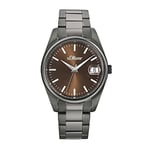 s.Oliver Montre à quartz analogique pour homme avec bracelet en acier inoxydable, gris, étanche 5 bar, livrée dans un coffret cadeau, 2033529