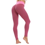 Yoga Pants Sport Workout Sexy,Pantalon de Yoga serré de Sport Taille Haute Stretch Taille Haute-Rose_S #,Legging de Sport Femme avec Compression