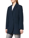 JACK & JONES Womens Long Coat Regular Fit Ladies Blazer Long Sleeve Outdoor, Navy Blazer Colour, UK Size XS