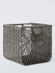 John Lewis ANYDAY Polyester Rattan Storage Basket, Grey, Large