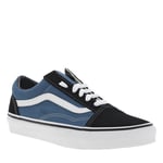 Baskets VANS tennis en cuir de vachette bleu marine à talon plat et à lacets plats