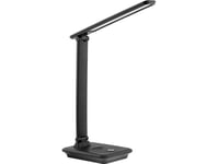 Maclean Mce614w Dimbar Led-Bordslampa Justerbar Hopfällbar 9W Ip20 3000K 4500K 6500K Svart