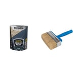 RONSEAL ULTIMATE DECKING PAINT CHARCOAL 5L & Silverline 394974 Block Brush 115 mm / 4-1/2"