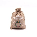 Mub- 10x14cm Christmas Favors Party Decorations Christmas Linen Candy Bags With Drawstrings Jute Burlap Gift Bag Burlap Bag X2072 SD04-11