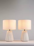 John Lewis Mini Luka Ceramic Table Lamps, Set of 2, White