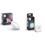 Philips Hue White & Color Ambiance, lampe Bloom, 4ème génération - Blanc, 7W, compatible Bluetooth, fonctionne avec Alexa, Google Assistant et Apple Homekit & Motion Sensor Détecteur de mouvement