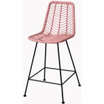 Tabouret Haut de Jardin en Rotin Synthétique Gouda Colors Sklum Rose Peonia ↑65 cm Noir - Rose Peonia ↑65 cm Noir