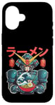 Coque pour iPhone 16 Ramen japonais Mecha Robot géant La grande vague Anime