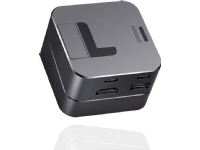 Joyroom multifunksjonsstativ HUB USB Type C - USB 3.0 / RJ45 / HDMI / USB Type C / Thunderbolt for MacBook Pro grå (S-H121 Grå)