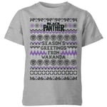 T-Shirt de Noël Homme Marvel Avengers Seasons Greetings From Wakanda - Gris - 11-12 ans - Gris