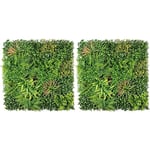 CHRISTOW Oasis Artificial Plant Living Wall Panels, Garden Fence Covering Decoration, Indoor Outdoor Decor, Waterproof UV Protected (2 Packs of 2 x 1m by 50cm Panels)