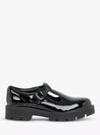 Kickers Kids' Kori T-Bar Leather School Shoes, Black Patent