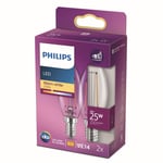 Philips ampoule LED Flamme E14 25W Blanc Chaud Dépolie Verre Lot de 2